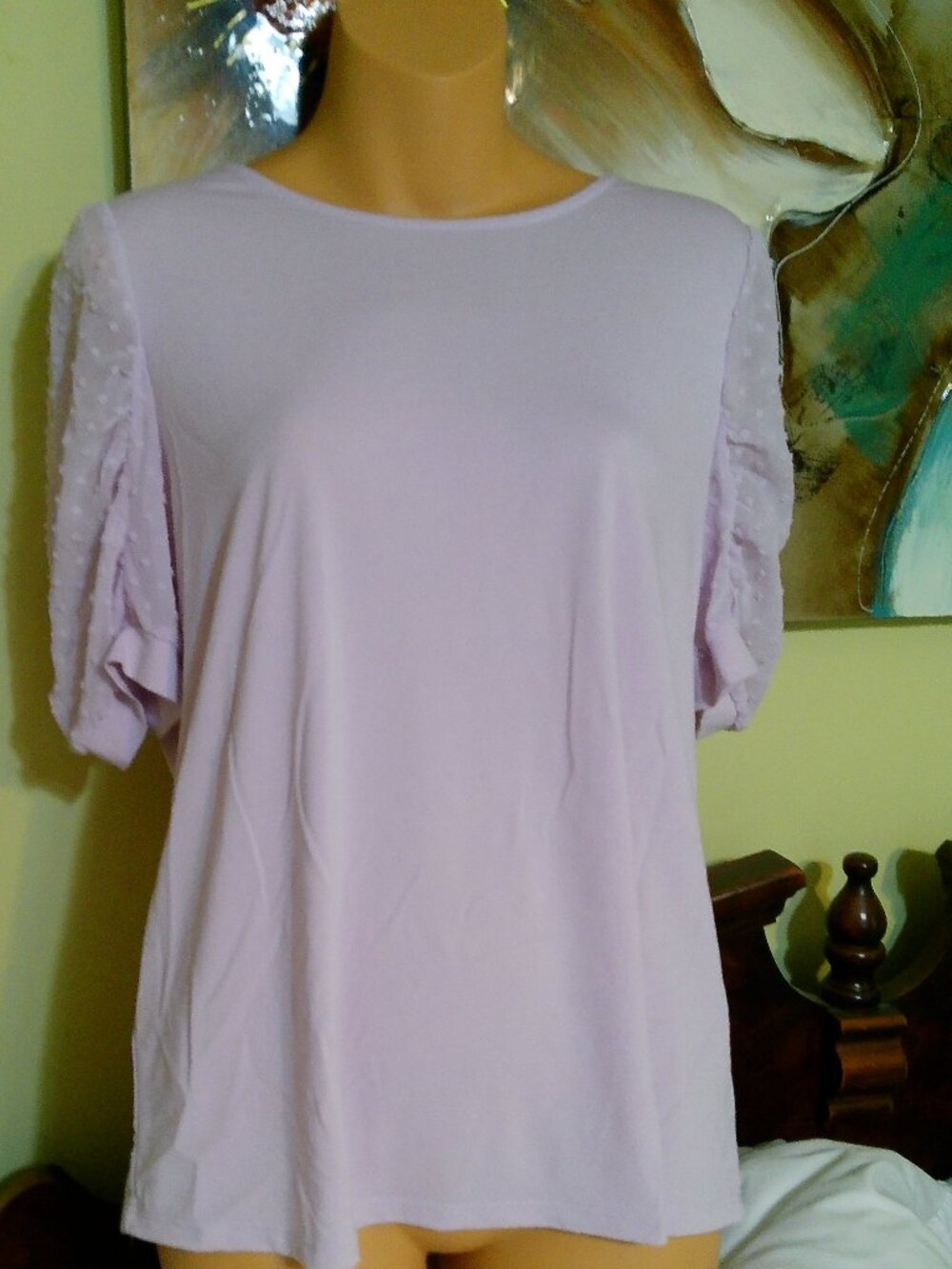 ADRIANNA PAPELL TOP LIGHT LILAC  SIZE MED GOOD CONDITION